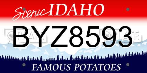 BYZ8593 Idaho License Plate