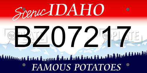 BZ07217 Idaho License Plate