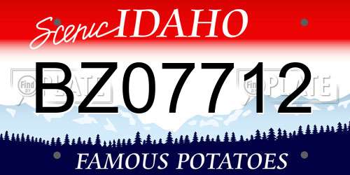 BZ07712 Idaho License Plate