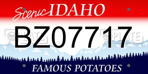 BZ07717 Idaho License Plate