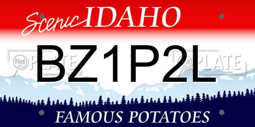 BZ1P2L Idaho License Plate