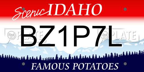 BZ1P7L Idaho License Plate