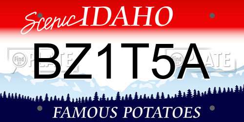 BZ1T5A Idaho License Plate