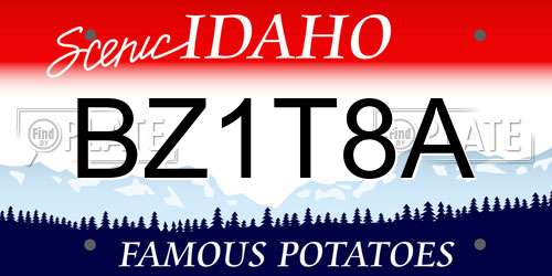 BZ1T8A Idaho License Plate