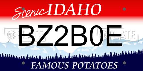 BZ2B0E Idaho License Plate