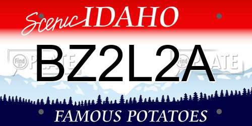 BZ2L2A Idaho License Plate