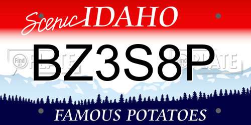 BZ3S8P Idaho License Plate
