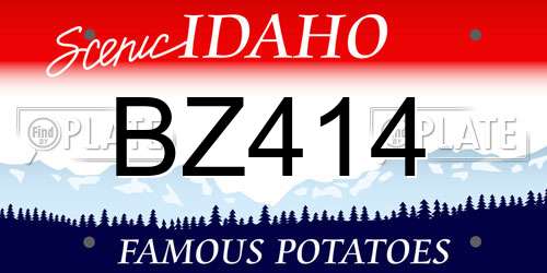 BZ414 Idaho License Plate