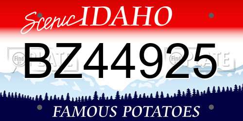 BZ44925 Idaho License Plate