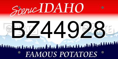 BZ44928 Idaho License Plate