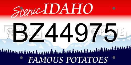 BZ44975 Idaho License Plate
