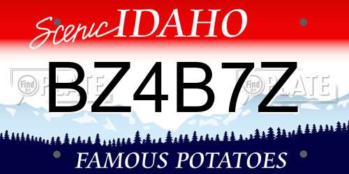 BZ4B7Z Idaho License Plate