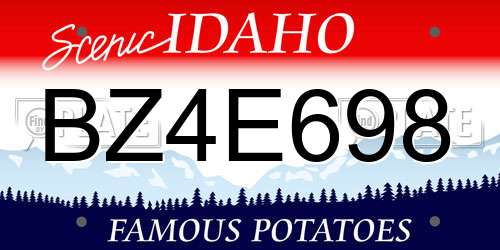 BZ4E698 Idaho License Plate