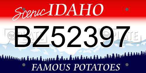 BZ52397 Idaho License Plate