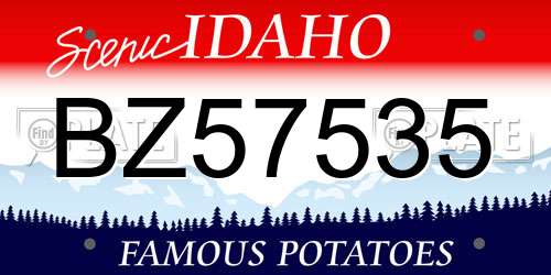 BZ57535 Idaho License Plate