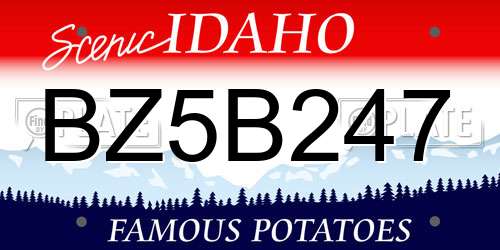 BZ5B247 Idaho License Plate