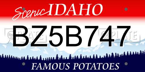 BZ5B747 Idaho License Plate