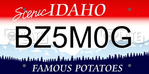 BZ5M0G Idaho License Plate