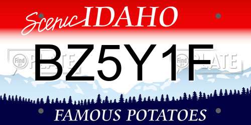 BZ5Y1F Idaho License Plate