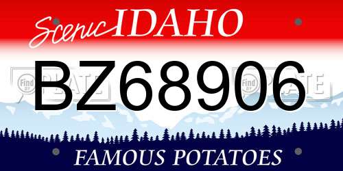 BZ68906 Idaho License Plate