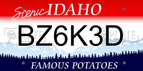 BZ6K3D Idaho License Plate