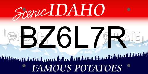 BZ6L7R Idaho License Plate