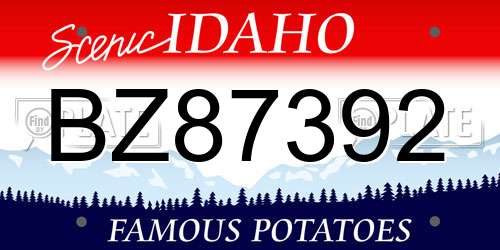 BZ87392 Idaho License Plate