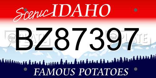 BZ87397 Idaho License Plate