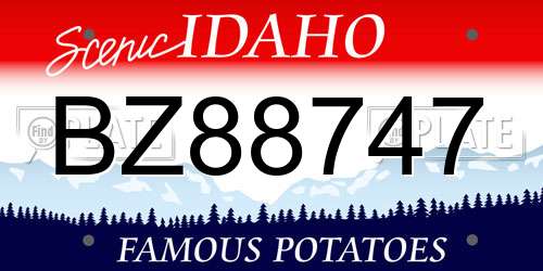 BZ88747 Idaho License Plate