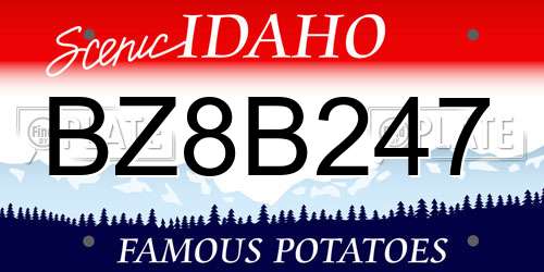 BZ8B247 Idaho License Plate