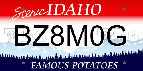 BZ8M0G Idaho License Plate
