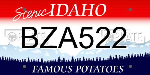 BZA522 Idaho License Plate