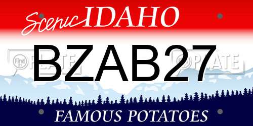 BZAB27 Idaho License Plate