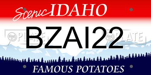 BZAI22 Idaho License Plate
