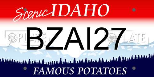 BZAI27 Idaho License Plate