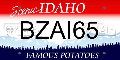 BZAI65 Idaho License Plate