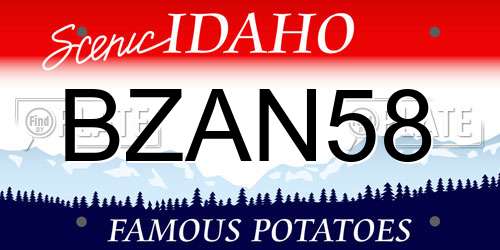 BZAN58 Idaho License Plate