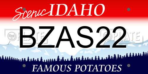 BZAS22 Idaho License Plate