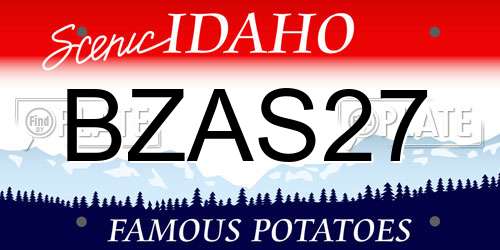 BZAS27 Idaho License Plate