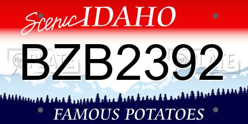 BZB2392 Idaho License Plate