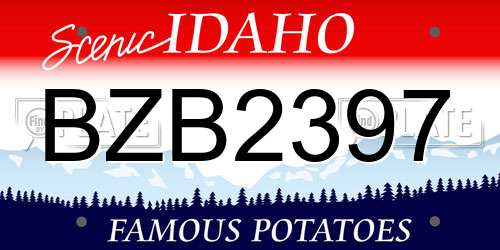 BZB2397 Idaho License Plate