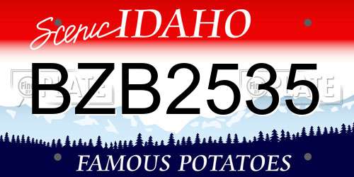 BZB2535 Idaho License Plate