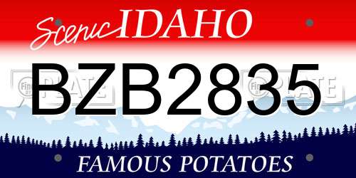BZB2835 Idaho License Plate