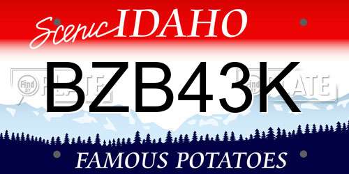 BZB43K Idaho License Plate
