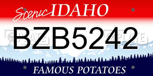 BZB5242 Idaho License Plate