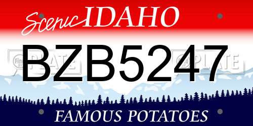 BZB5247 Idaho License Plate
