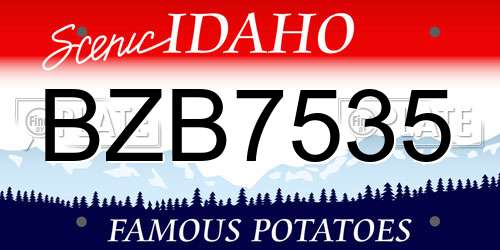 BZB7535 Idaho License Plate