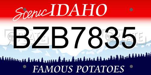 BZB7835 Idaho License Plate