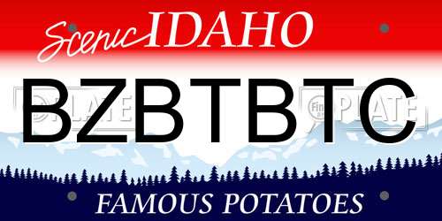BZBTBTC Idaho License Plate