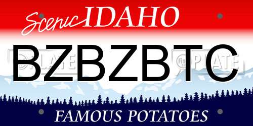 BZBZBTC Idaho License Plate